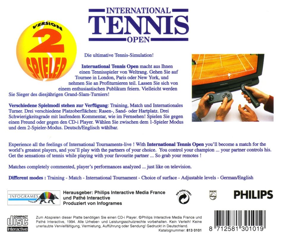 International Tennis Open box art for CD-i